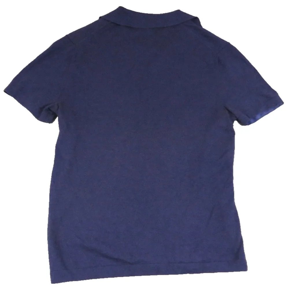 Banana Republic Silk Cashmere Polo Sweater Mens S Blue Short Sleeve Luxury Knit‎